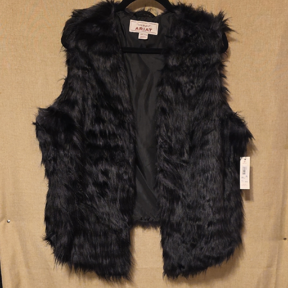 Ariat Black Faux Fur Vest